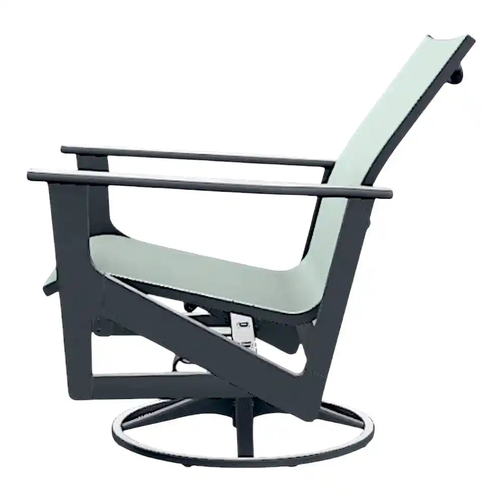 Wexler Sling Chat Height Swivel Rocker Polymer Arms-Outdoor Accent Chairs-Telescope-LOOMLAN
