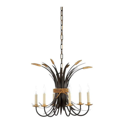 Wheat Antique Iron Finish Chandelier - LOOMLAN - Chelsea House - Chandeliers