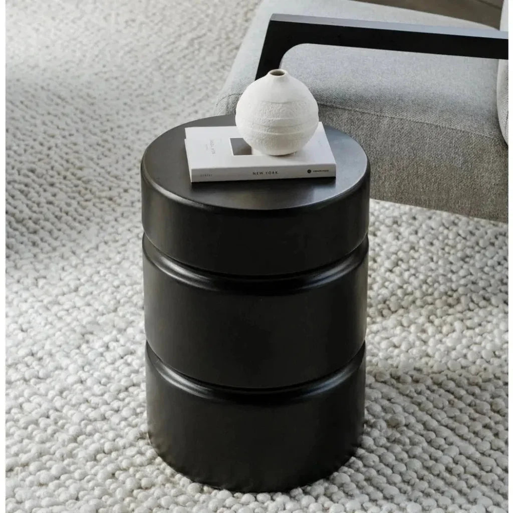 Whim Black Concrete Accent Table - LOOMLAN - Moe's Home - Side Tables