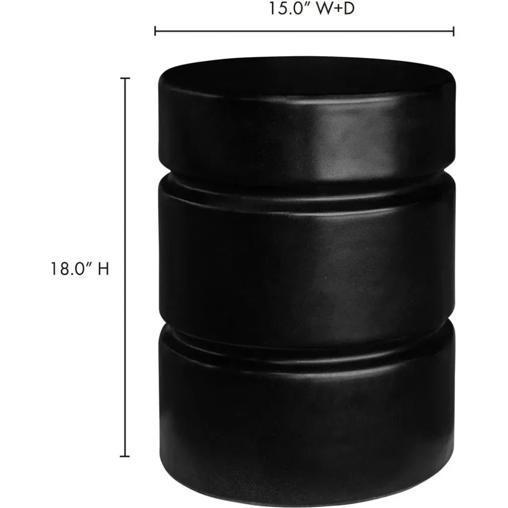 Whim Black Concrete Accent Table - LOOMLAN - Moe's Home - Side Tables