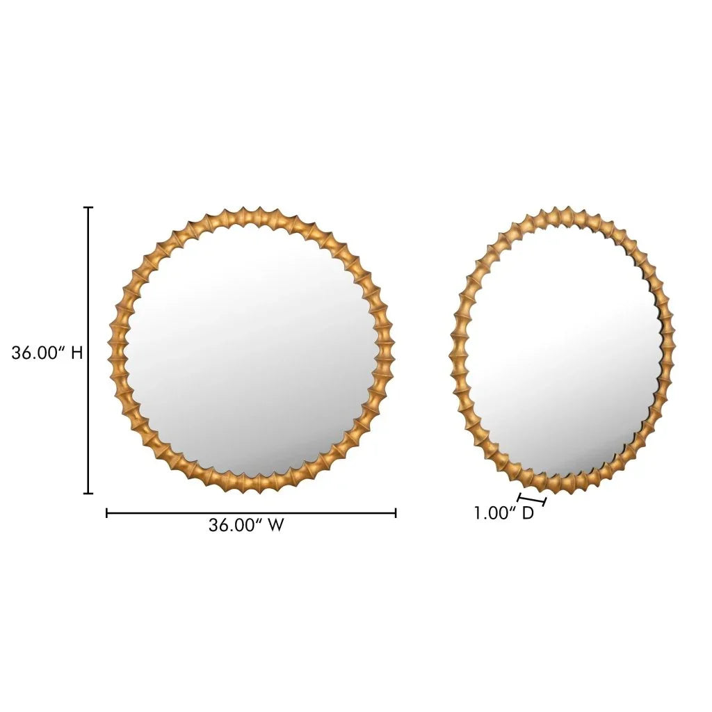 Whitby Unique Textured Round Wall Mirror - LOOMLAN - Moe's Home - Wall Mirrors