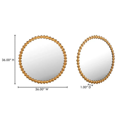 Whitby Unique Textured Round Wall Mirror - LOOMLAN - Moe's Home - Wall Mirrors