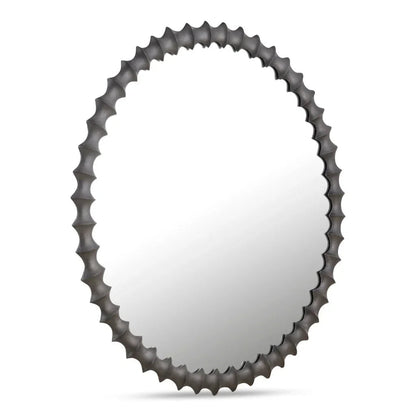Whitby Unique Textured Round Wall Mirror - LOOMLAN - Moe's Home - Wall Mirrors