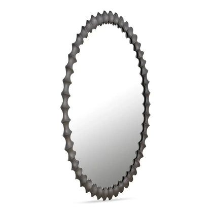 Whitby Unique Textured Round Wall Mirror - LOOMLAN - Moe's Home - Wall Mirrors