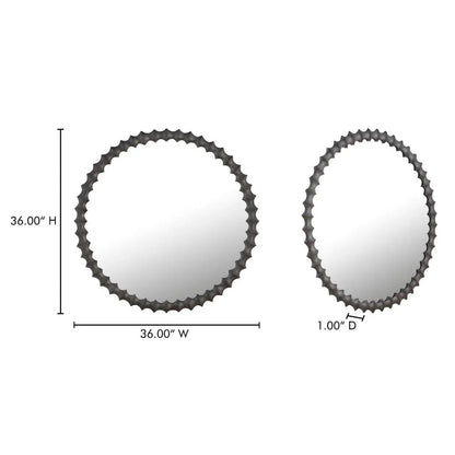 Whitby Unique Textured Round Wall Mirror - LOOMLAN - Moe's Home - Wall Mirrors