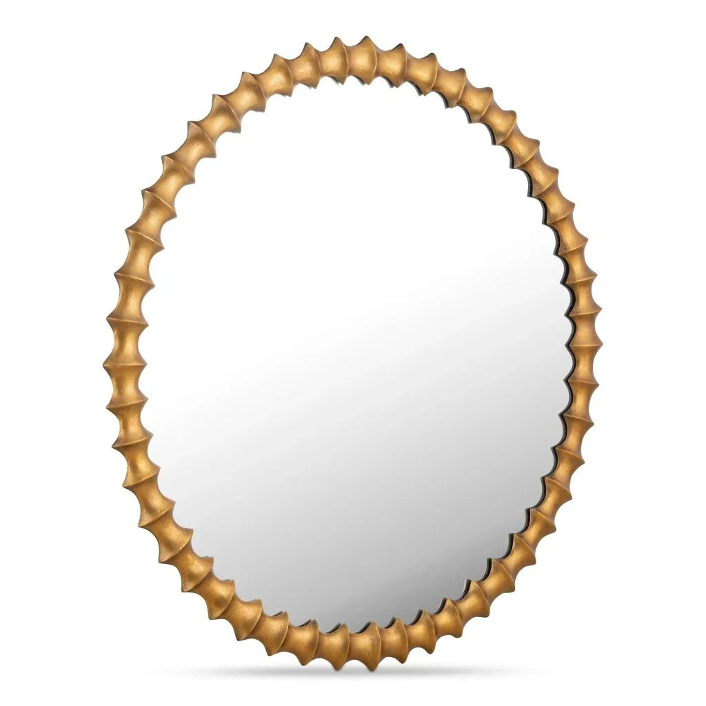 Whitby Unique Textured Round Wall Mirror - LOOMLAN - Moe's Home - Wall Mirrors