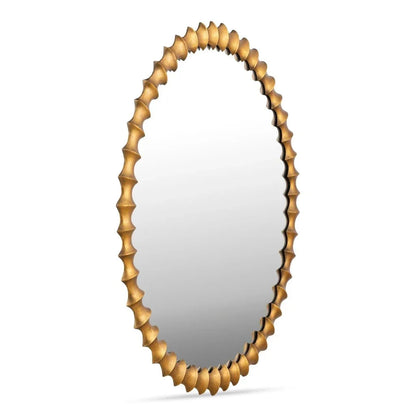 Whitby Unique Textured Round Wall Mirror - LOOMLAN - Moe's Home - Wall Mirrors