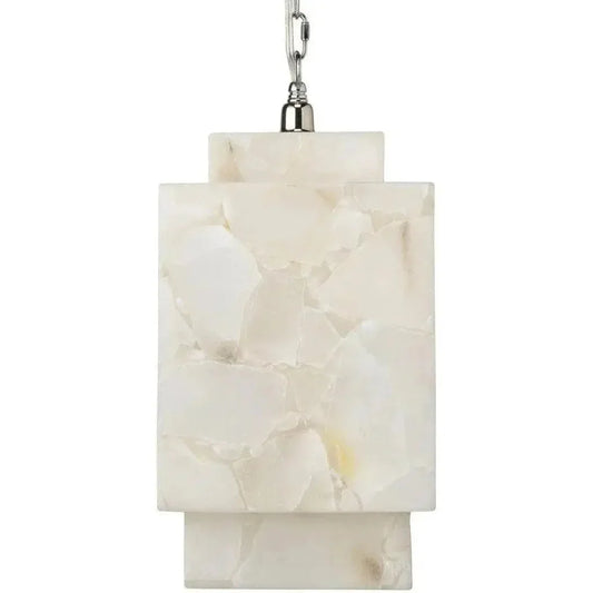 White Alabaster Borealis Cube Pendant - LOOMLAN - Jamie Young - Pendants