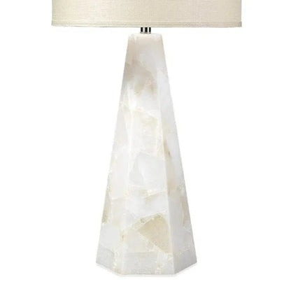 White Alabaster Borealis Hexagon Table Lamp - LOOMLAN - Jamie Young - Table Lamps