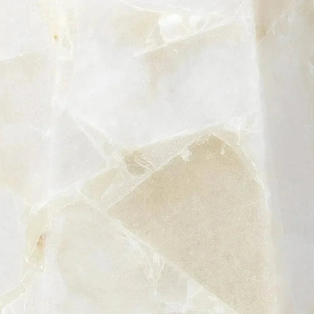 White Alabaster Borealis Hexagon Table Lamp - LOOMLAN - Jamie Young - Table Lamps