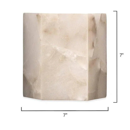 White Alabaster Borealis Hexagon Wall Sconce - LOOMLAN - Jamie Young - Wall Sconces