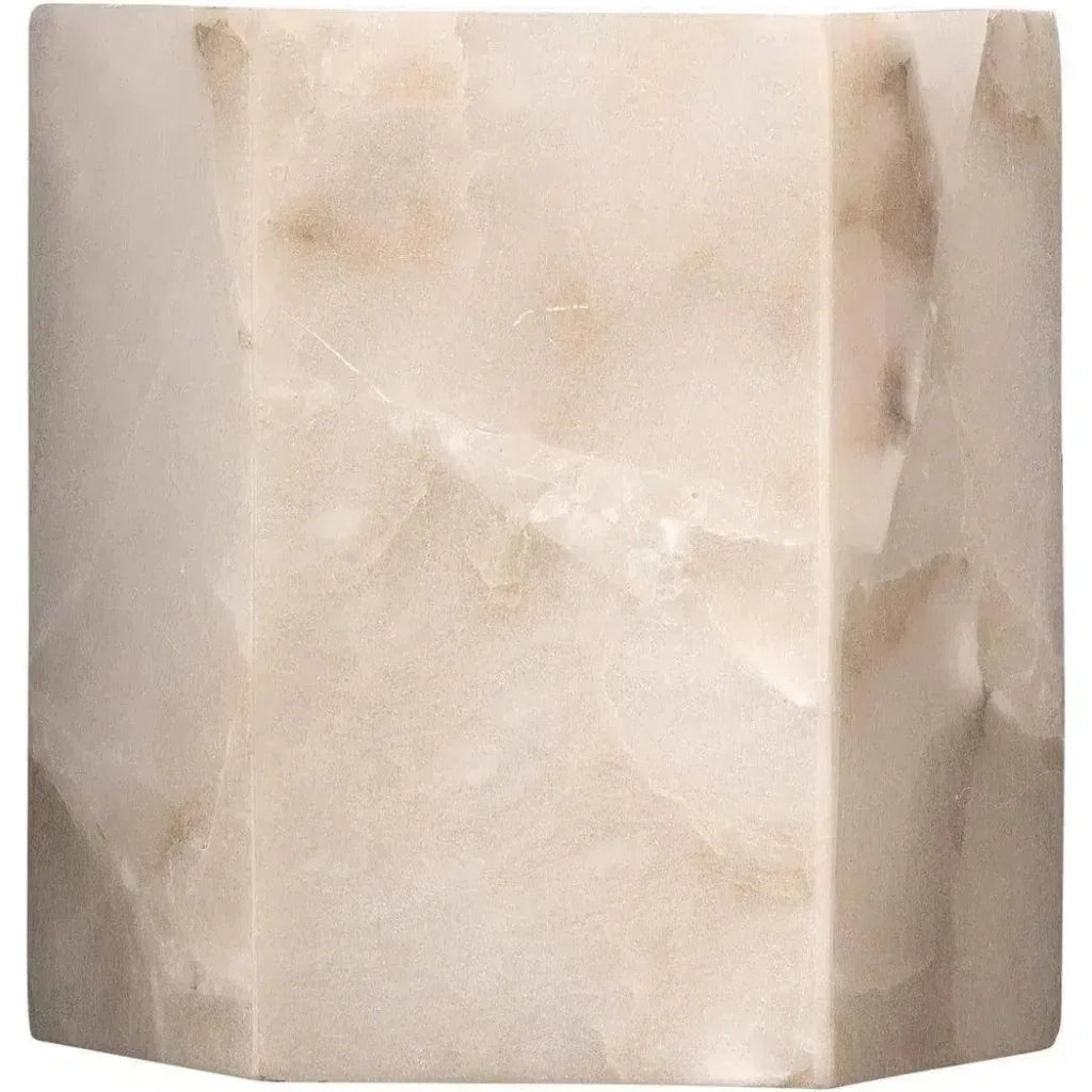 White Alabaster Borealis Hexagon Wall Sconce - LOOMLAN - Jamie Young - Wall Sconces