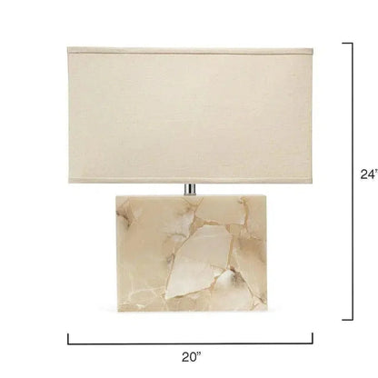 White Alabaster Borealis Table Lamp - LOOMLAN - Jamie Young - Table Lamps