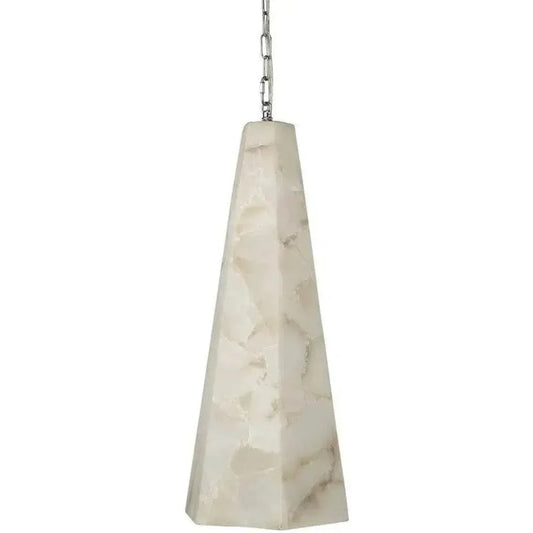 White Alabaster Borealis Tall Hexagon Pendant - LOOMLAN - Jamie Young - Pendants