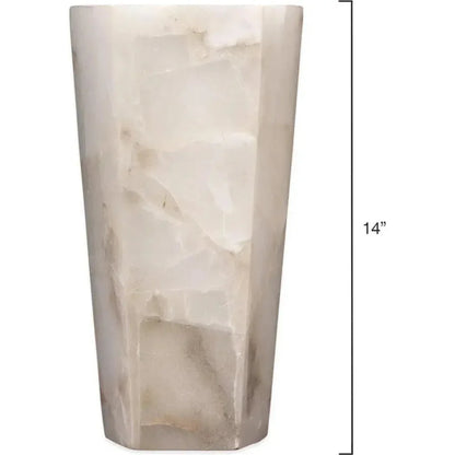 White Alabaster Borealis Tall Hexagon Wall Sconce - LOOMLAN - Jamie Young - Wall Sconces