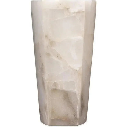 White Alabaster Borealis Tall Hexagon Wall Sconce - LOOMLAN - Jamie Young - Wall Sconces