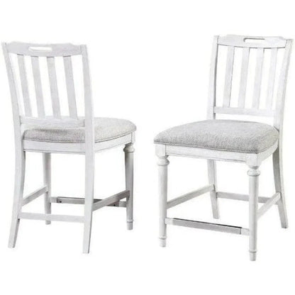 White Armless Counter Height Stool with Back - LOOMLAN - Panama Jack - Counter Stools