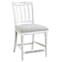 White Armless Counter Height Stool with Back