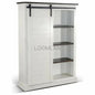White Barn Door Bookcase With Wood Shelves - LOOMLAN - Sunny D - Bookcases