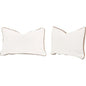 White Boucle Piping Lumbar Throw Pillow Insert - 2PC - LOOMLAN - Essentials For Living - Throw Pillows