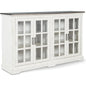 White Buffet Server Windowpane Glass Doors - LOOMLAN - Sunny D - Sideboards