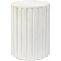 White Cement Fluted Column Mid Century Side Table - LOOMLAN - Jamie Young - Side Tables