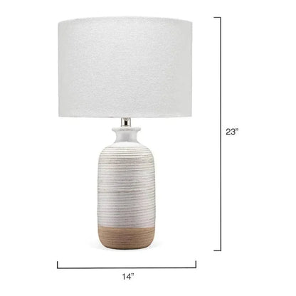 White Ceramic Ashwell Table Lamp - LOOMLAN - Jamie Young - Table Lamps