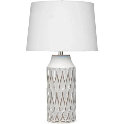 White Ceramic Dalia Table Lamp - LOOMLAN - Jamie Young - Table Lamps