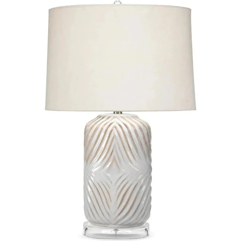 White Ceramic Harper Table Lamp - LOOMLAN - Jamie Young - Table Lamps