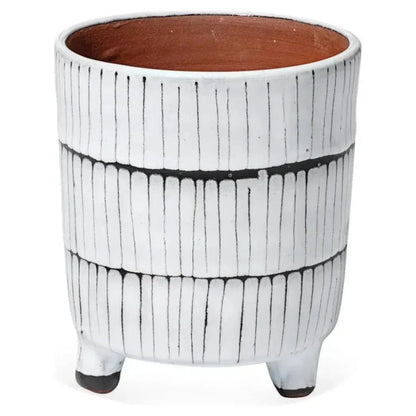 White Ceramic Striae Vessels (Set of 3) - LOOMLAN - Jamie Young - Vases & Jars