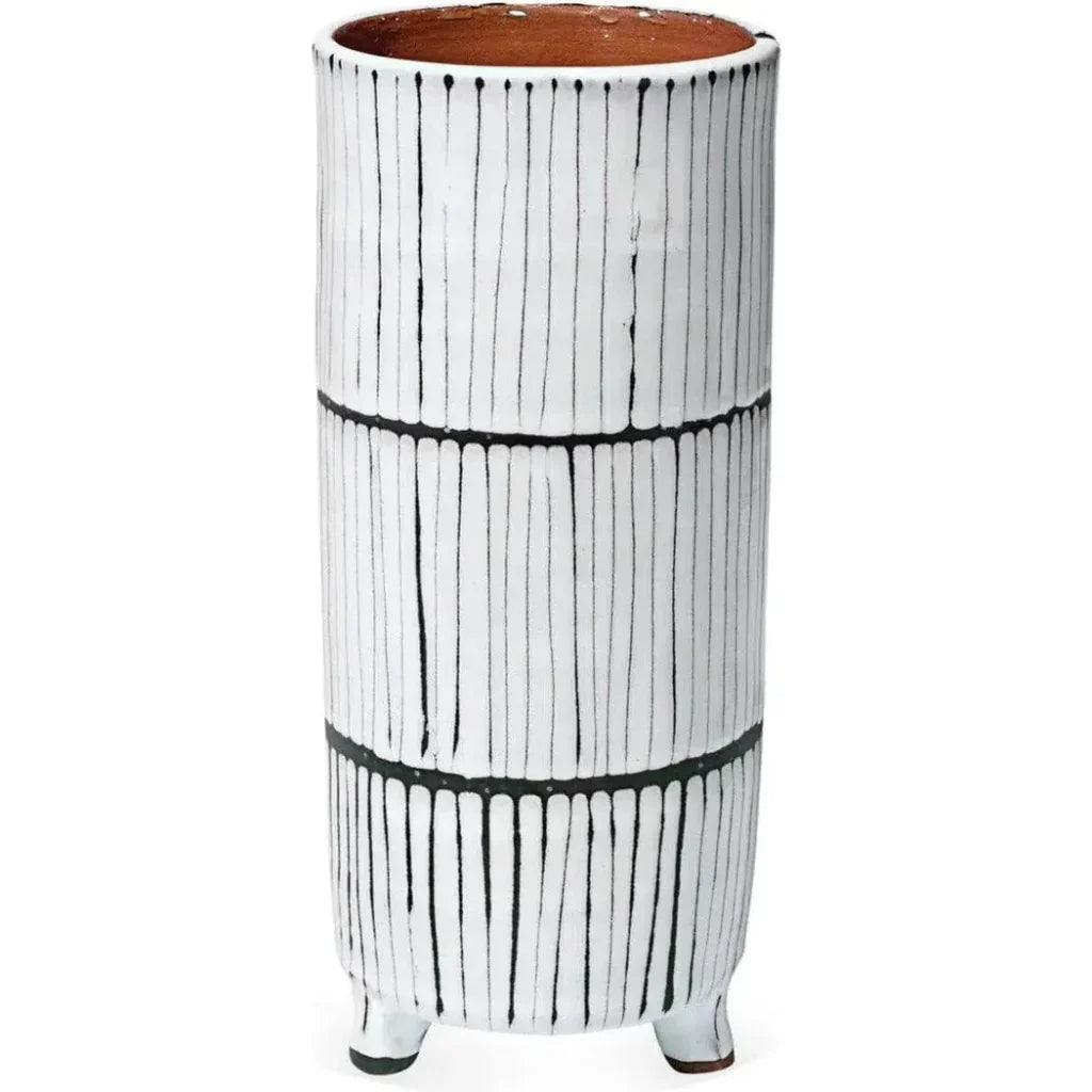 White Ceramic Striae Vessels (Set of 3) - LOOMLAN - Jamie Young - Vases & Jars