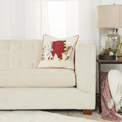 White Christmas Decorative Pillow Welted Isah - LOOMLAN - LOOMLAN - Throw Pillows