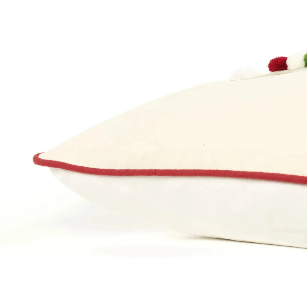 White Christmas Decorative Pillow Welted Isah - LOOMLAN - LOOMLAN - Throw Pillows