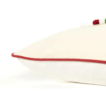 White Christmas Decorative Pillow Welted Isah - LOOMLAN - LOOMLAN - Throw Pillows