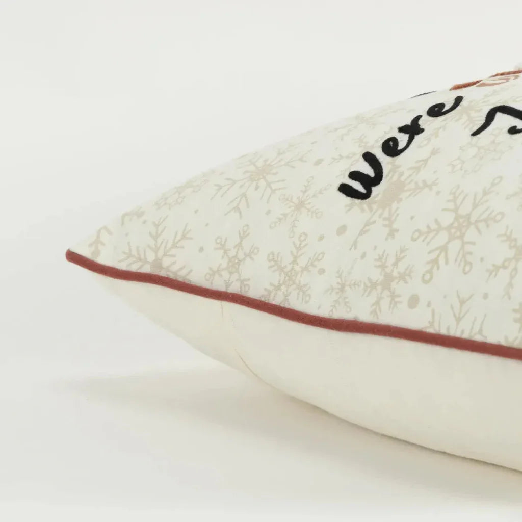 White Christmas Throw Pillow Down Insert Snowflakes - LOOMLAN - LOOMLAN - Throw Pillows