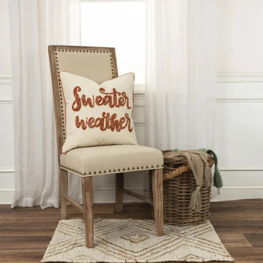 White Christmas Throw Pillow Sweater Weather - LOOMLAN - LOOMLAN - Throw Pillows