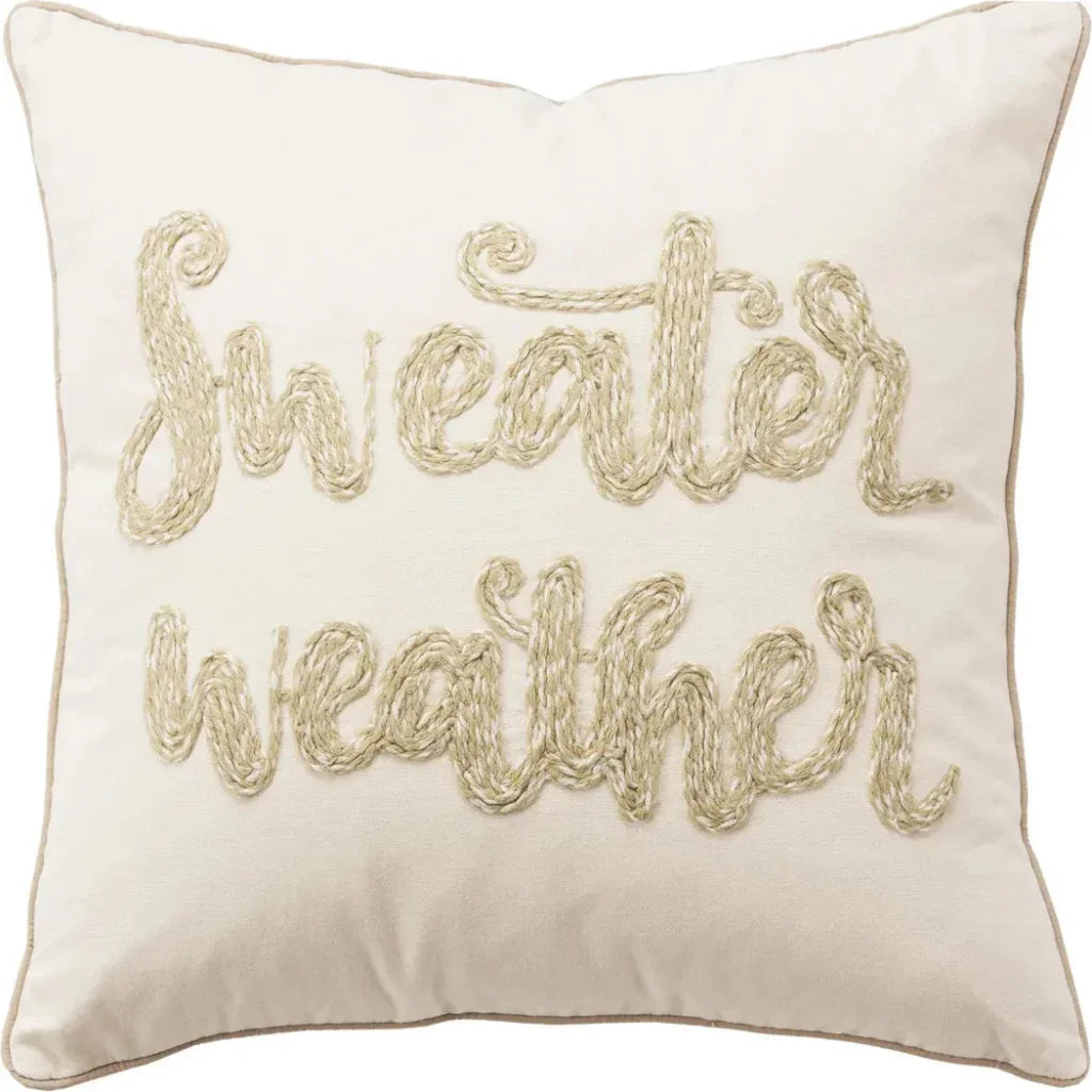 White Christmas Throw Pillow Sweater Weather - LOOMLAN - LOOMLAN - Throw Pillows