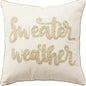 White Christmas Throw Pillow Sweater Weather - LOOMLAN - LOOMLAN - Throw Pillows