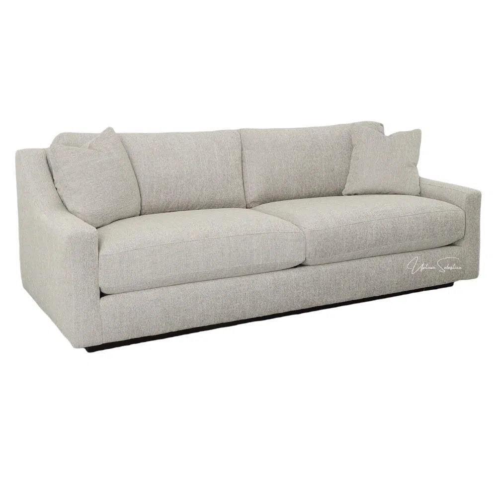 White Clay Grain Leather Sofa - Made America - LOOMLAN - Uptown Sebastian - Sofas & Loveseats