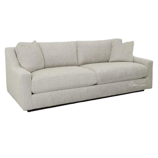White Clay Grain Leather Sofa - Made America - LOOMLAN - Uptown Sebastian - Sofas & Loveseats