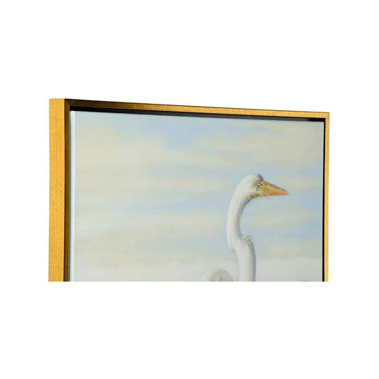 White Egret Oil Painting Artwork-Framed Wall Art-Chelsea House-LOOMLAN