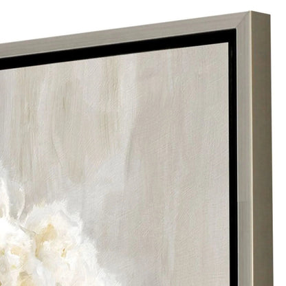 White Flower Bouquet White Canvas Art