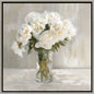 White Flower Bouquet White Canvas Art