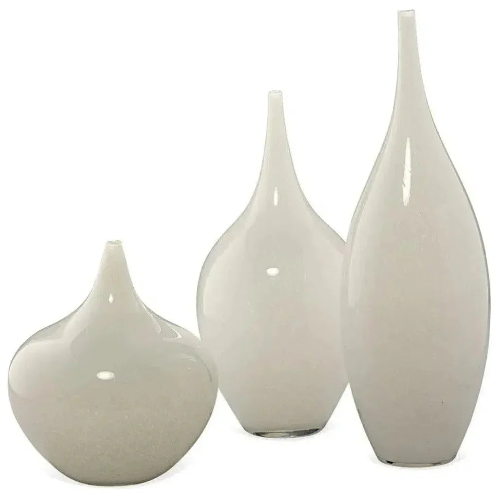 White Glass Nymph Decorative Vases 3PC - LOOMLAN - Jamie Young - Vases & Jars