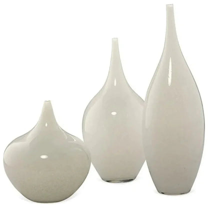 White Glass Nymph Decorative Vases 3PC - LOOMLAN - Jamie Young - Vases & Jars