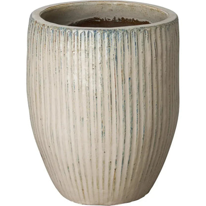 White Handcrafted Ceramic Round Planter - LOOMLAN - Emissary - Planters