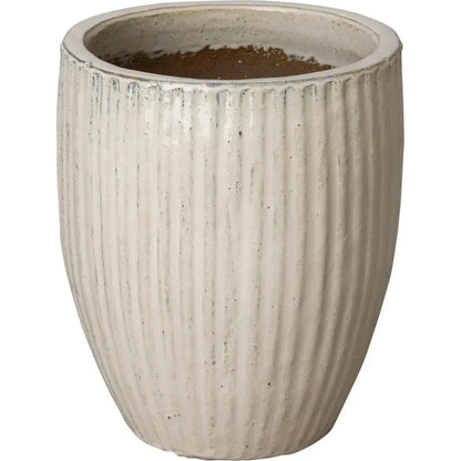 White Handcrafted Ceramic Round Planter - LOOMLAN - Emissary - Planters