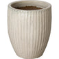 White Handcrafted Ceramic Round Planter - LOOMLAN - Emissary - Planters
