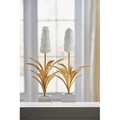 White Hyacinth Crystal Made Sculpture - LOOMLAN - Chelsea House - Statues & Sculptures