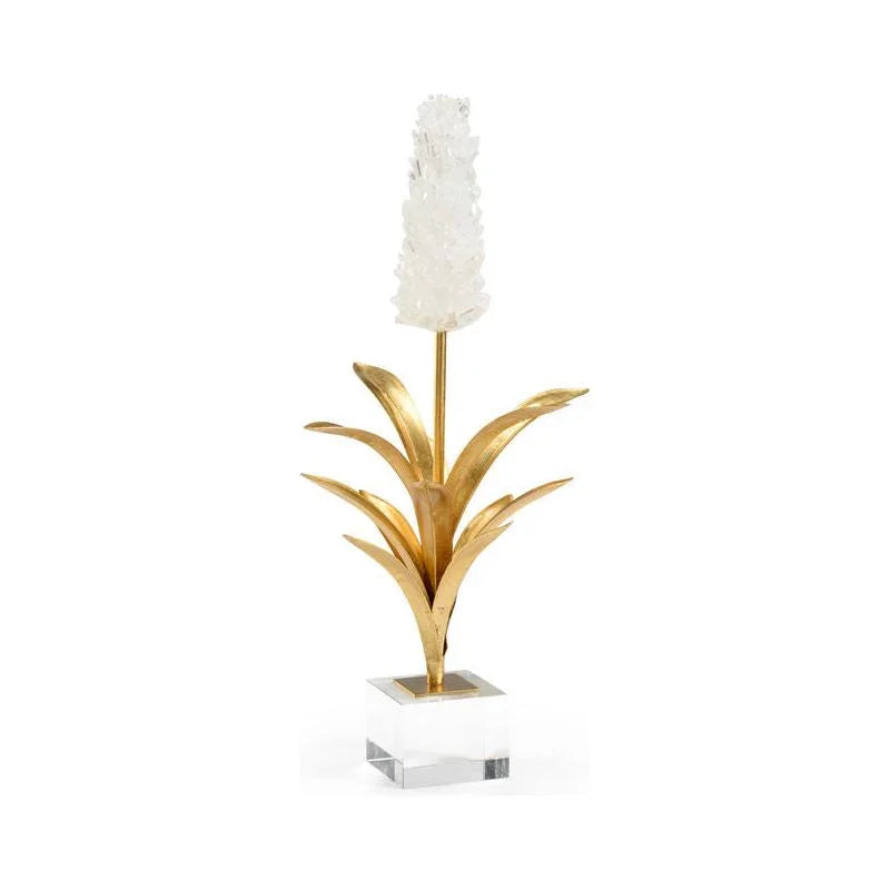 White Hyacinth Crystal Made Sculpture - LOOMLAN - Chelsea House - Statues & Sculptures
